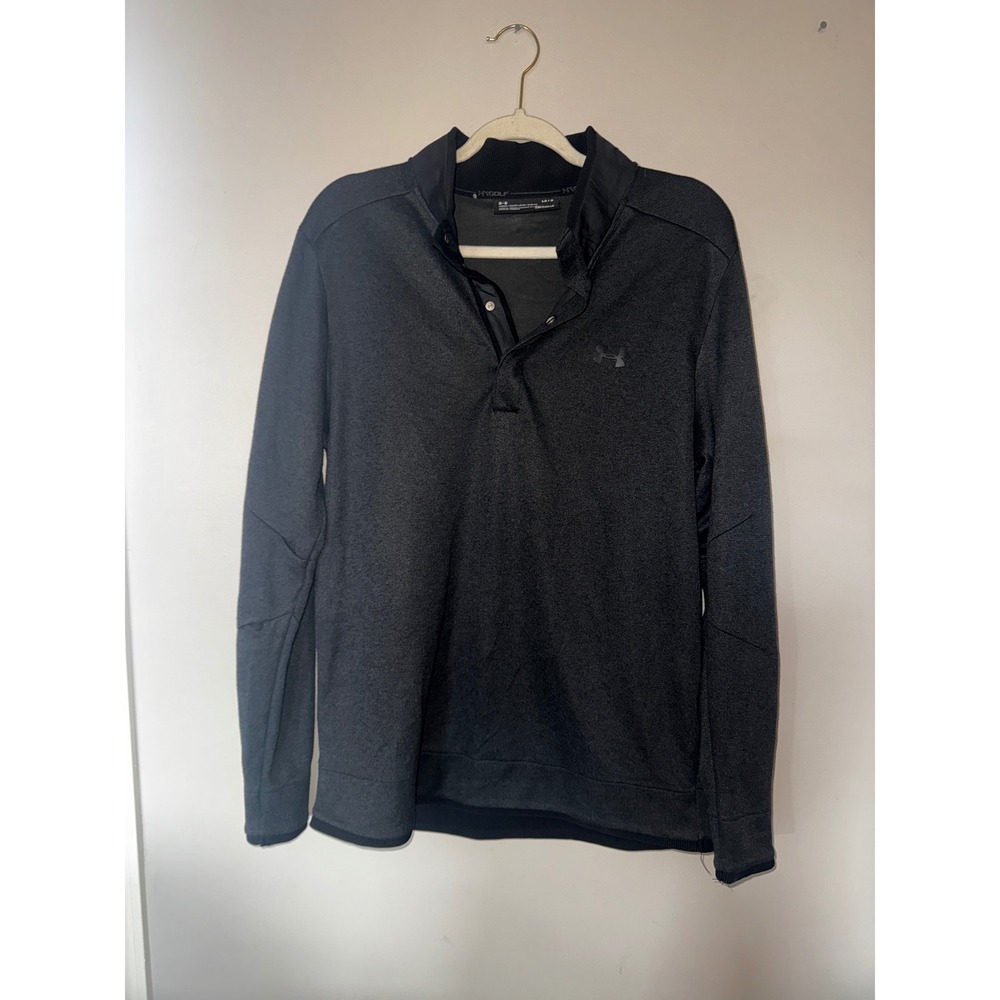 Under Armour Golf ColdGear Mens Large Gray Snap Mock Neck Sweater Pullover